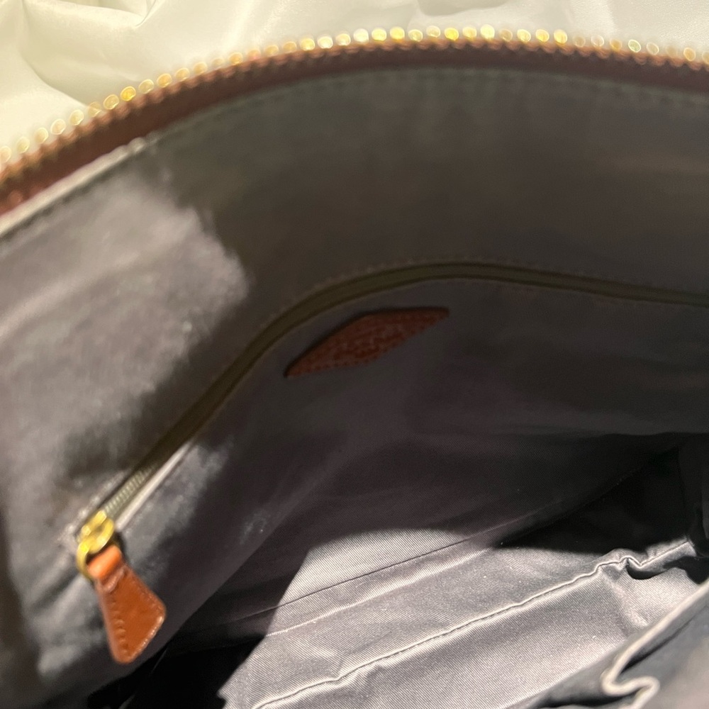 Fossil 11 X 13 Camel Satchel Bag With Two Top Han… - image 7